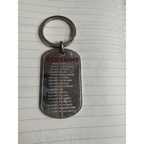 Vintage 2008 Washington Redskins Football Schedule Keychain Silver Tone Collecto - Picture 5 of 5